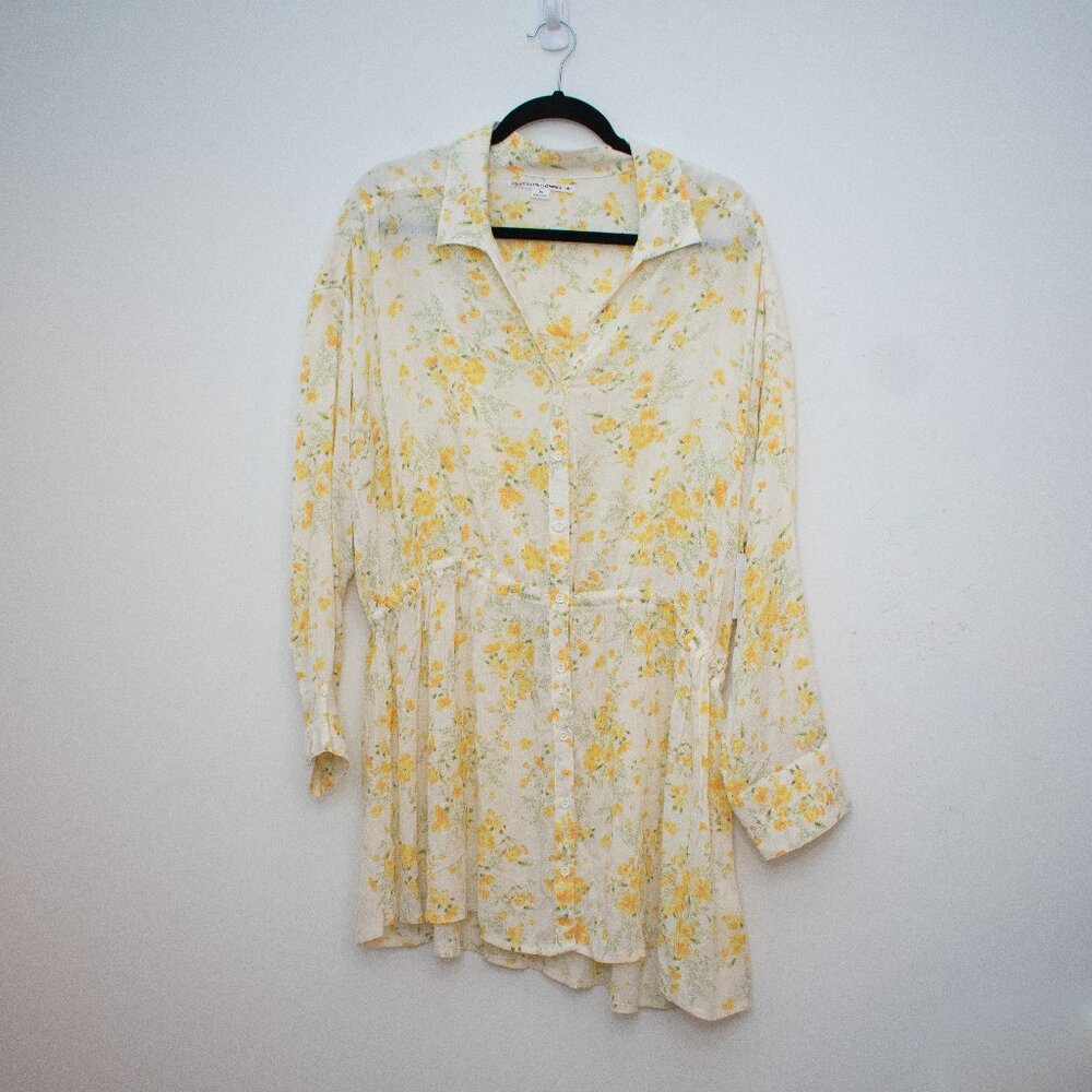 O'Neill Cover Up Medium Floral Shirt Dress NWT